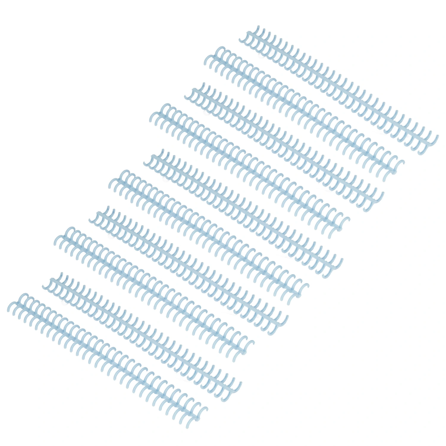 10PCS Binding Spine 30 Holes 12mm Diameter DIY Cuttable Plastic A4 Wire Binding Spines for School Office Light Blue