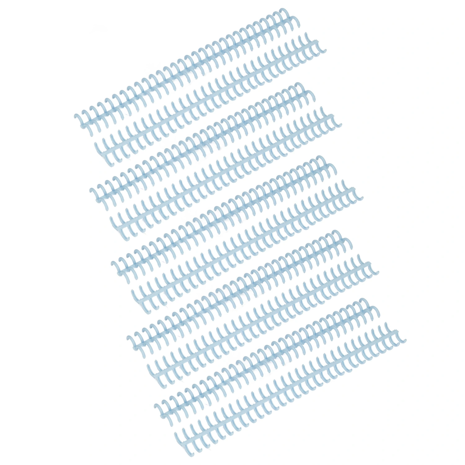 10PCS Binding Spine 30 Holes 12mm Diameter DIY Cuttable Plastic A4 Wire Binding Spines for School Office Light Blue