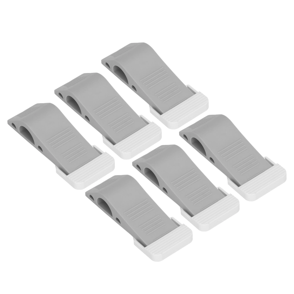 6pcs Door Stoppers Grey Hole Free Installation Noise Elimination TPR Material Compact Door Hinge Stopper for Home