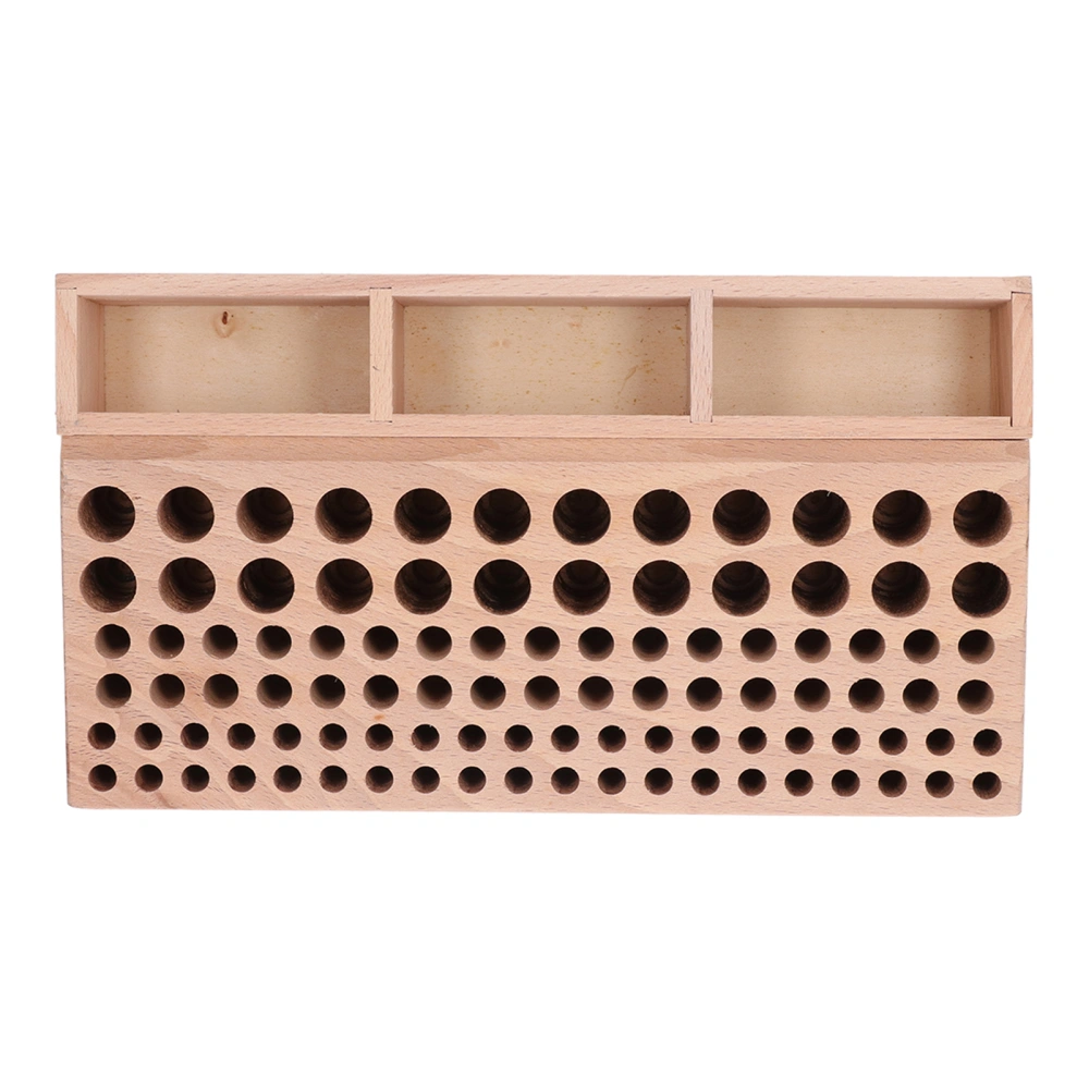 Leather Tool Holder 3 Grid 98 Holes Wooden Leathercraft Tool Rack Leather Working Tool Storage Stand Gift