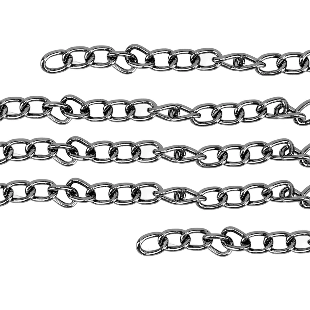 10m Curb Chain Personalized Elegant Rustproof DIY Twisted Links Chain for Bracelet Necklace Jewelry Making Silver Black