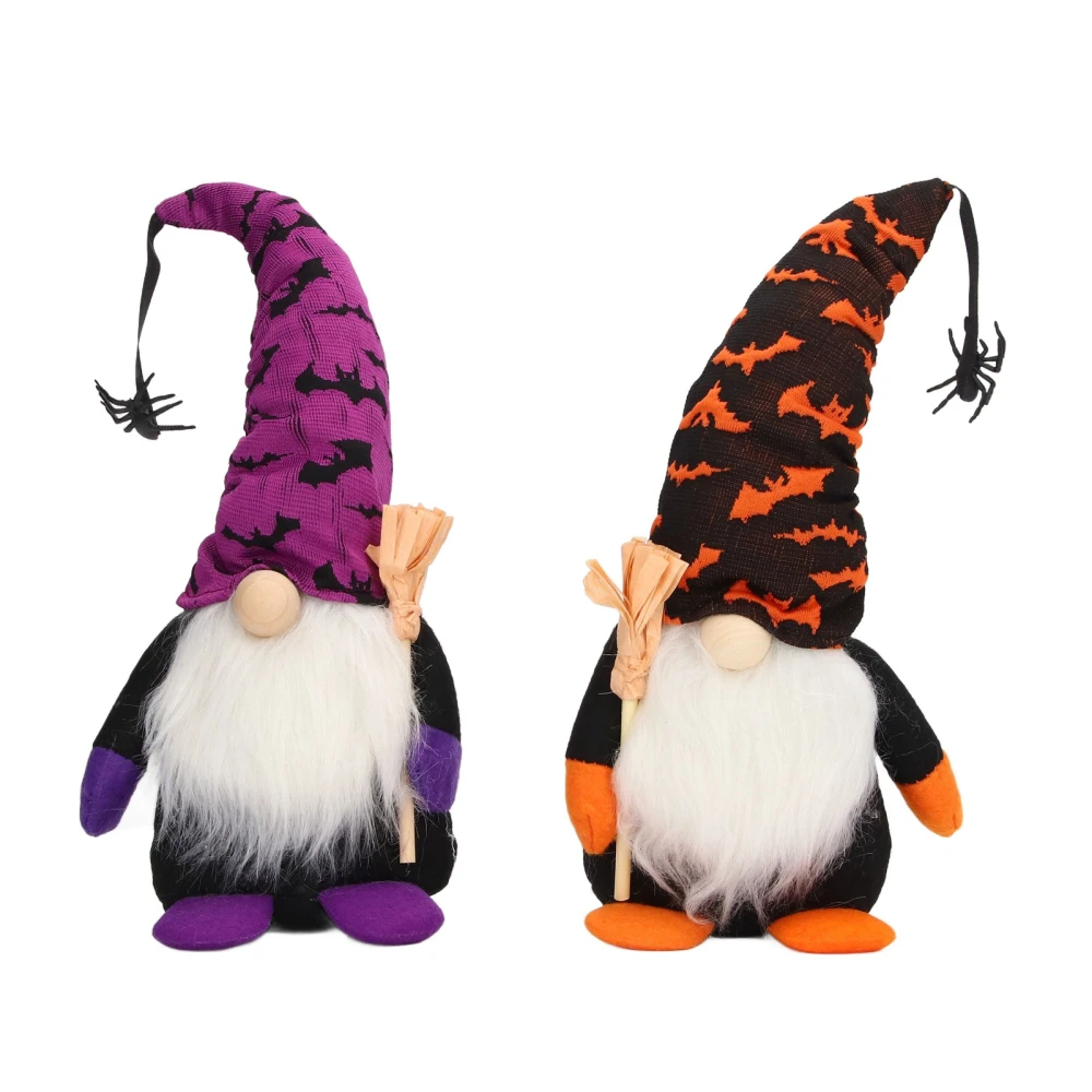 2pcs Gnomes Plush Halloween Style Stable Placement Felt Material Comfortable Touch Gnomes Elf Ornament