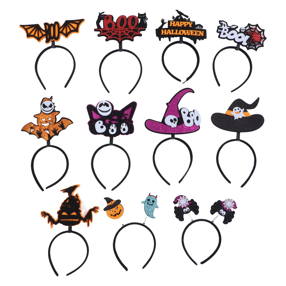 11Pcs Halloween Headbands Halloween Style PVC Polyester Diverse Style Costume Headbands for Party Cosplay Game