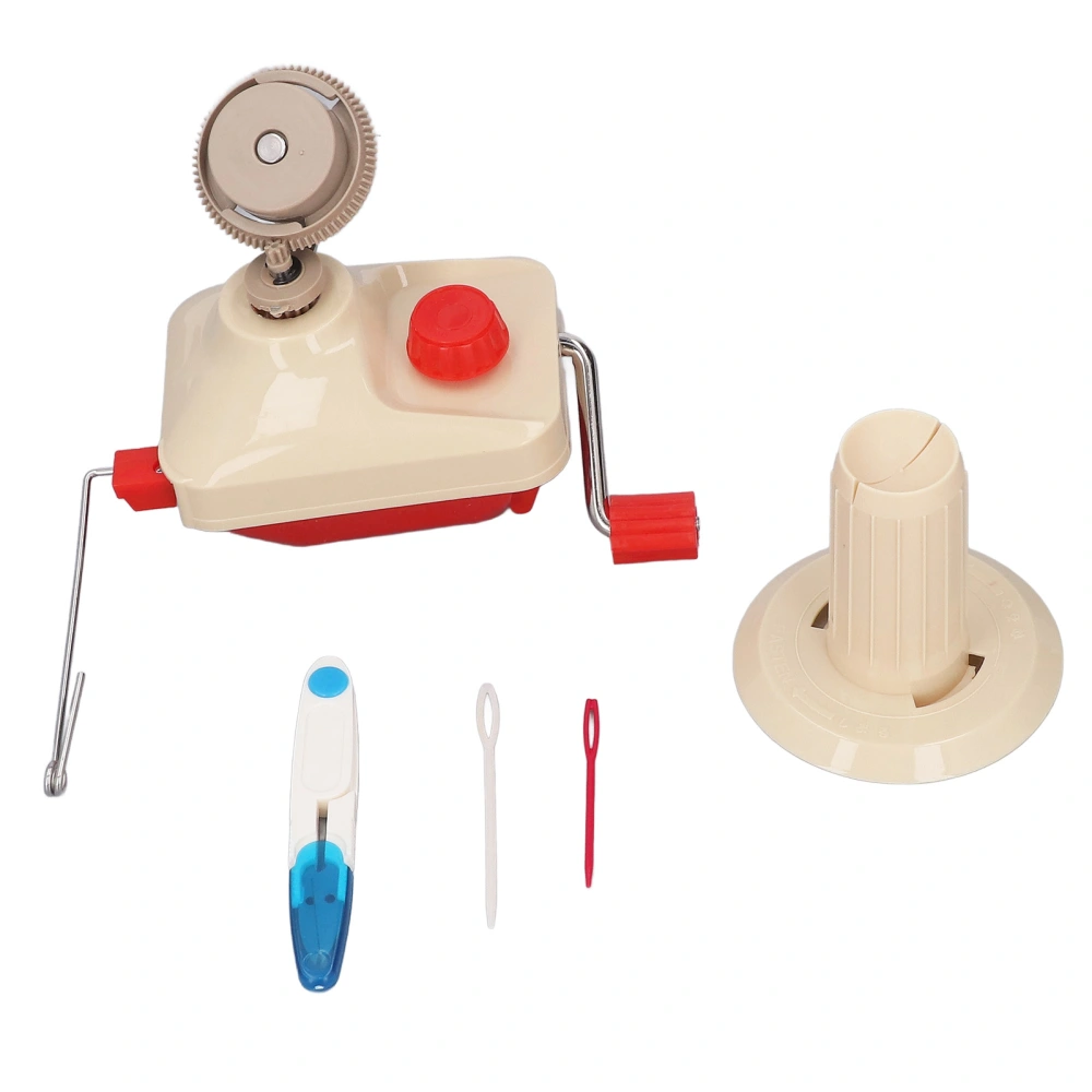 Yarn Winder with Yarn Scissors 2 Plastic Needle Adjustable Desk Clip Low Noise Easy Installation Hand Crank Yarn Ball Winder