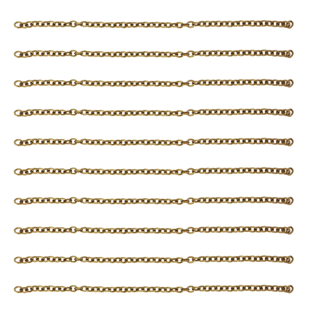 10m Curb Chain Personalized Elegant Rustproof Copper Twisted Links Chain for DIY Bracelet Necklace Jewelry Making Bronze