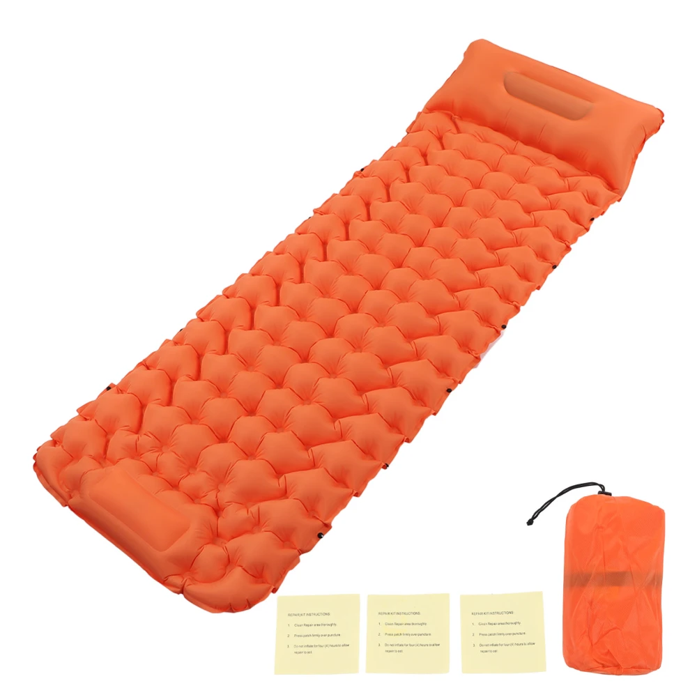 Inflatable Camping Sleeping Pad Orange Anti Leakage Waterproof Portable Tent Sleeping Mat for Camping Backpacking Hiking