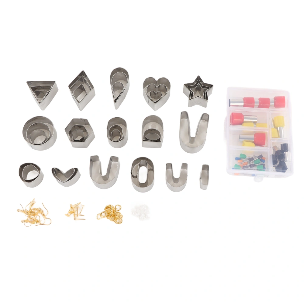 Polymer Clay Cutters Set 126 Pcs Clay Cutters Earring Hook Ear Studs Polymer Clay Earring Kit for DIY Jewelry Making