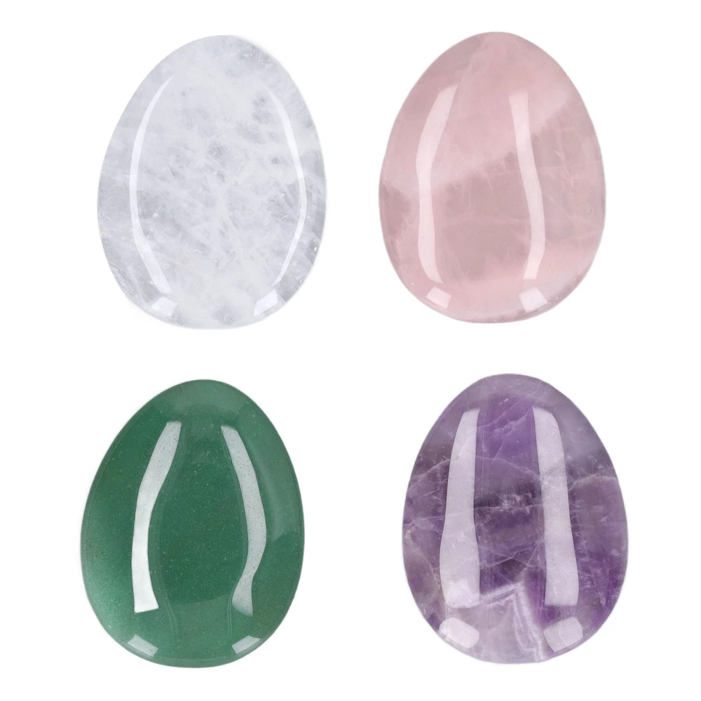 4Pcs Worry Stones Pink Purple Green White Natural Material Anxiety Relief Thumb Stones for Pressure Anxiety Massage