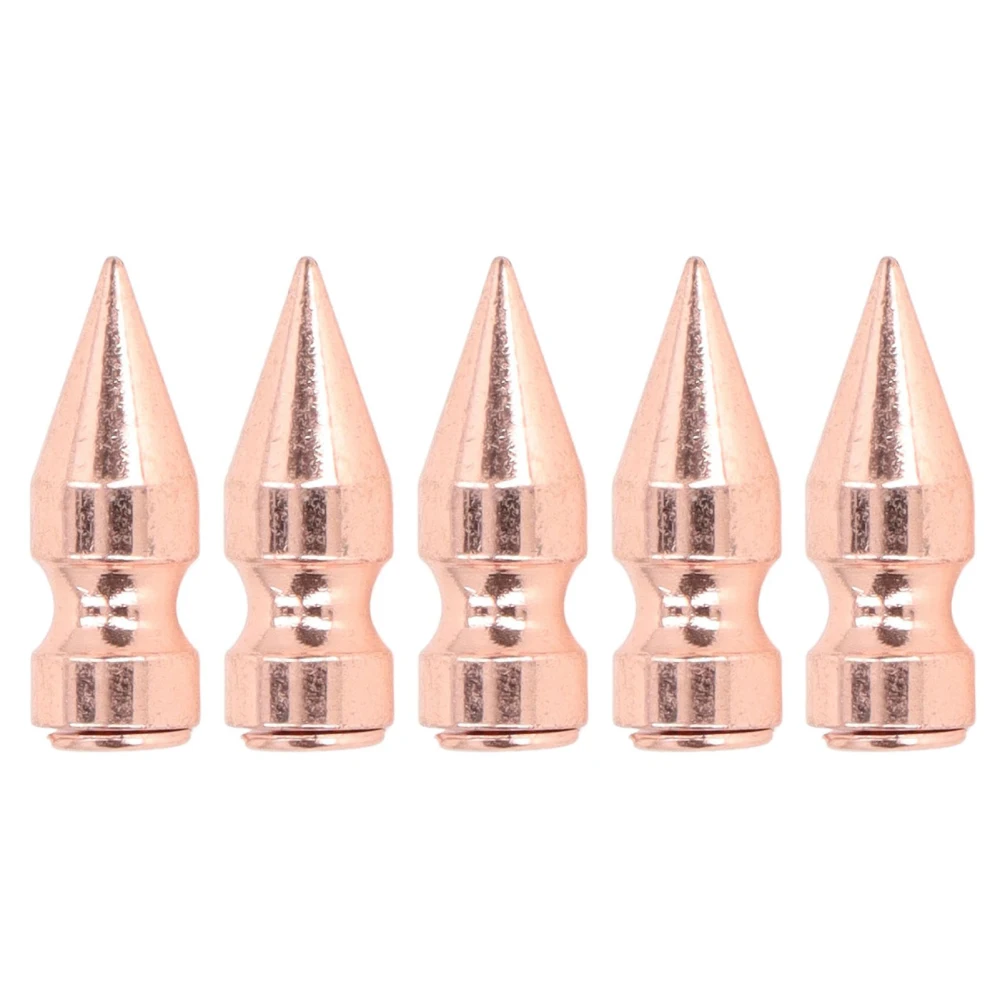 5pcs Spikes High Platform Rose Gold Burr Free 9x25mm Electroplating Copper Clothing Cone Spikes for DIY Punk Style