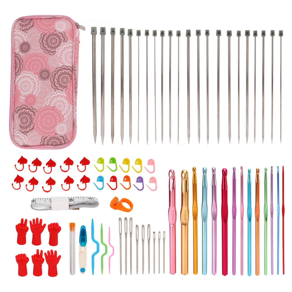 Crochet Hooks Set Sewing Tools Pink 25CM Alumina Knitting Crochet Needles Set for DIY Crafts Carpets Scarves