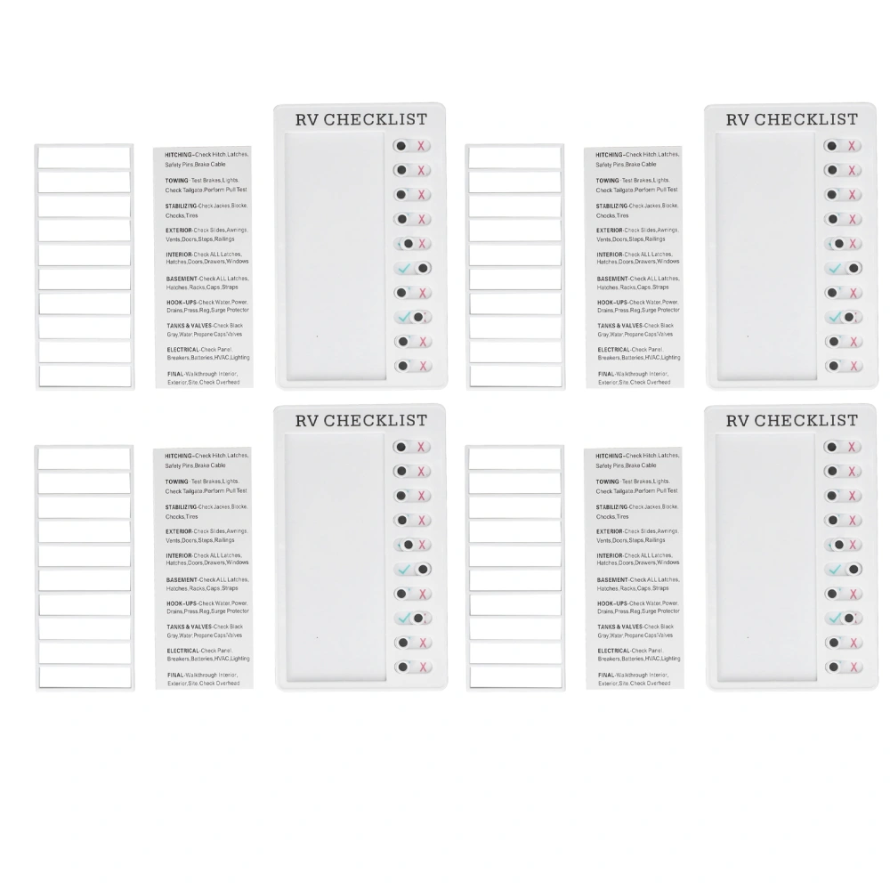 4pcs Checklist Board DIY Production Recyclable Portable Chore Checklist Detachable Chore Chart for DIY Message Travel Plan RV CHECKLIST