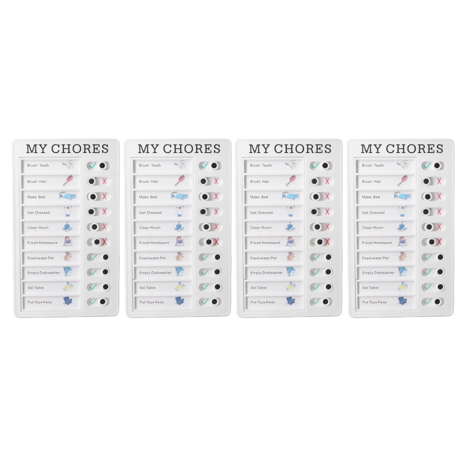 4pcs Checklist Board DIY Production Recyclable Portable Chore Checklist Detachable Chore Chart for DIY Message Travel Plan MYCHORES