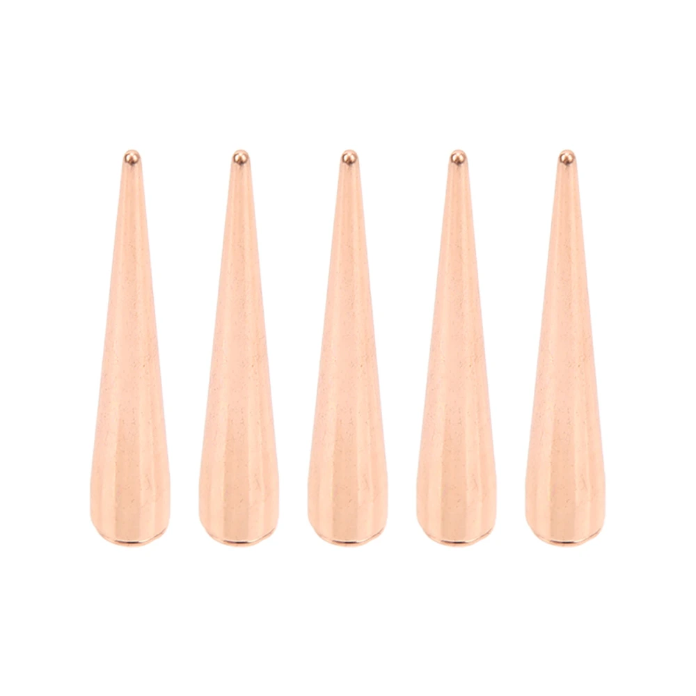 5 Pcs Punk Cone Spikes Studs Rose Gold Metal Long Spike Screw Rivets for Leather Crafts Clothing Bags Dog Collars 10x55mm