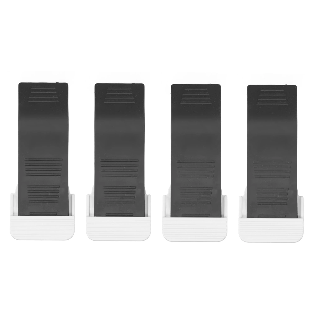 4pcs Door Wedge Stopper Multipurpose Prevents Collision Eliminate Noise Door Stopper Wedge for Home Office Hotel Black