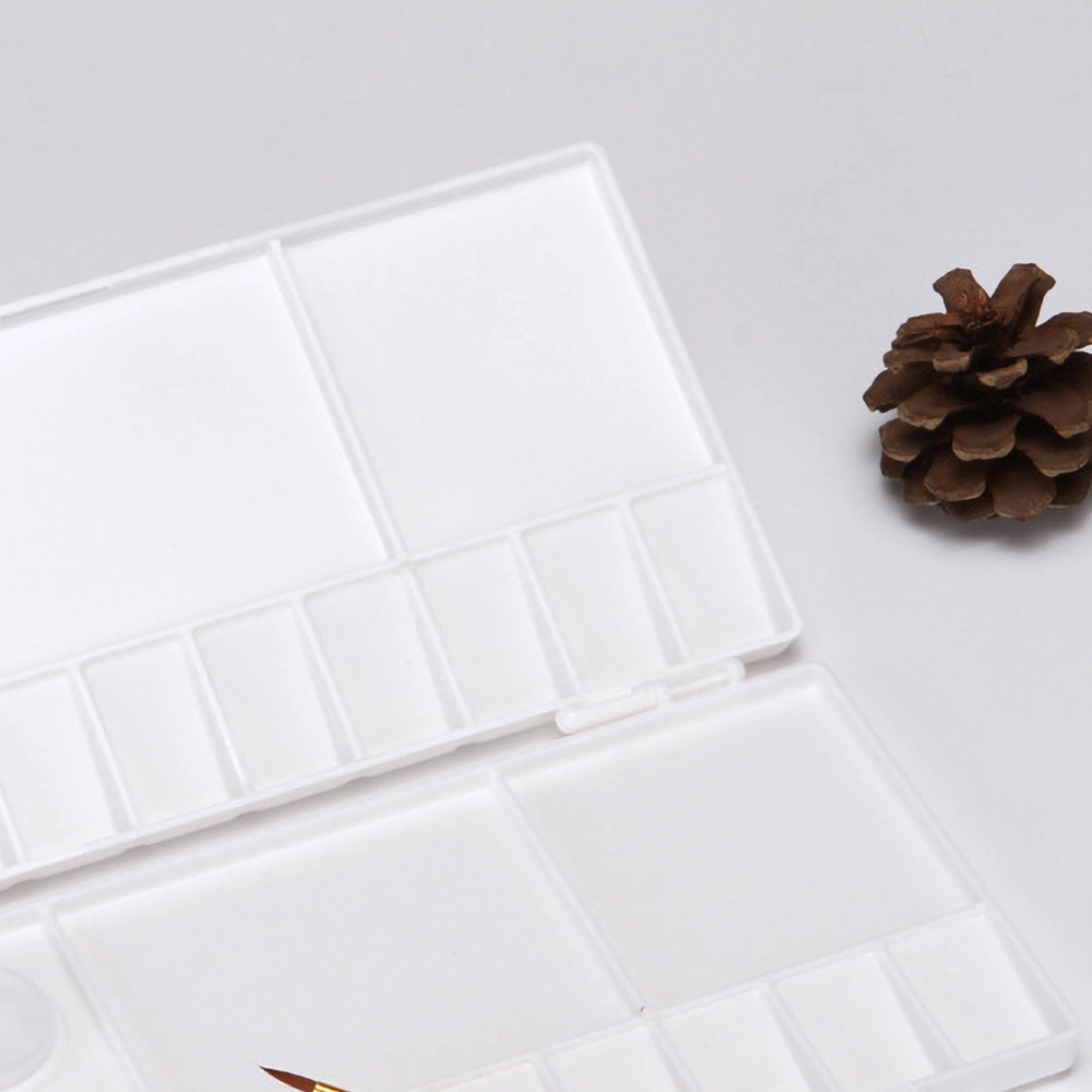 Fold Out Palette White Reversible Plastics Elongated Watercolor Palette for Painter Student