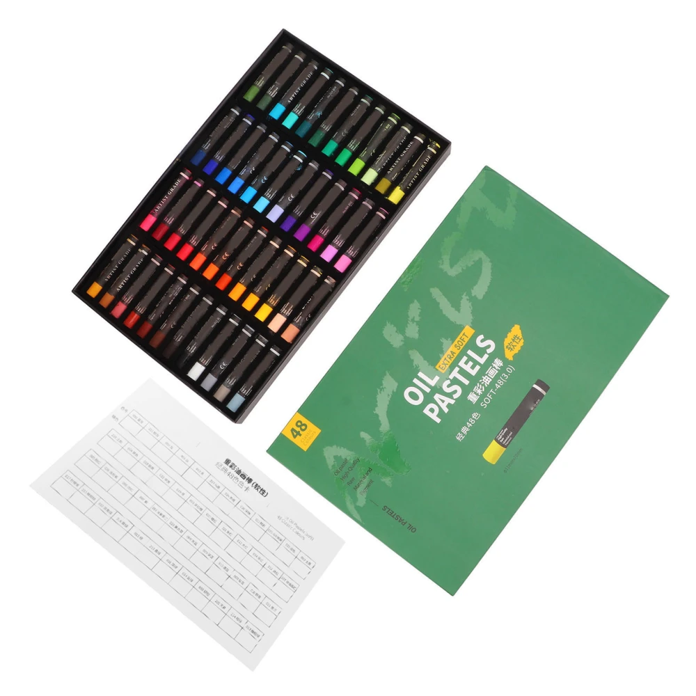 48 Color Oil Pastels for Kids Strong Coverage Oil Painting Texture Washable Oil Pastel Set Eco Friendly Oil Pastels