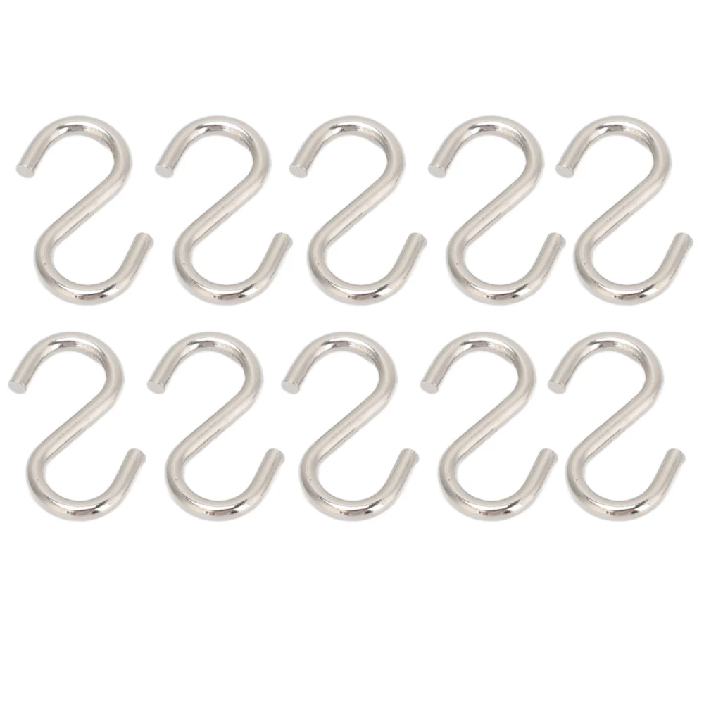 10Pcs S Shaped Hooks Strong Thickened Metal Durable S Shaped Widely Used Small S Hooks for Clothes Bags Utensils S212 002