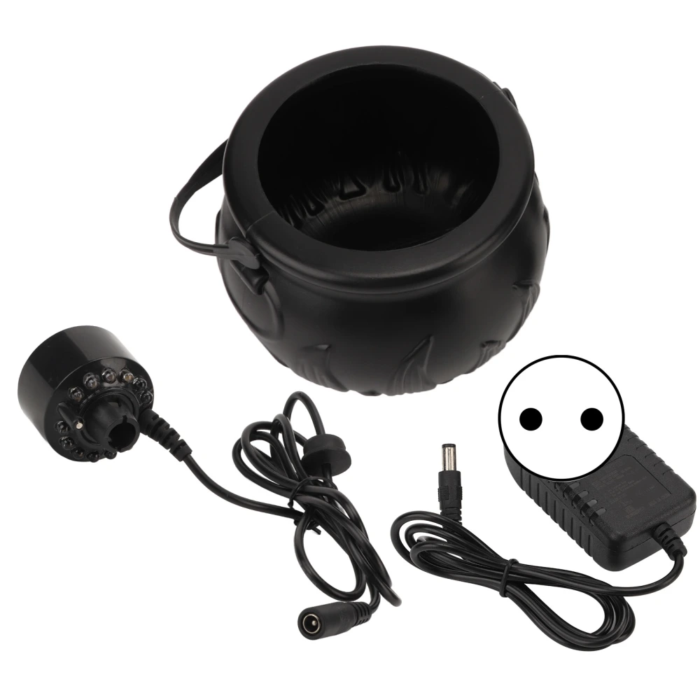 Halloween Atomizing Light Cute Spooky Black Pot Portable Halloween Ambient Light Halloween Decoration 100‑240V EU Plug