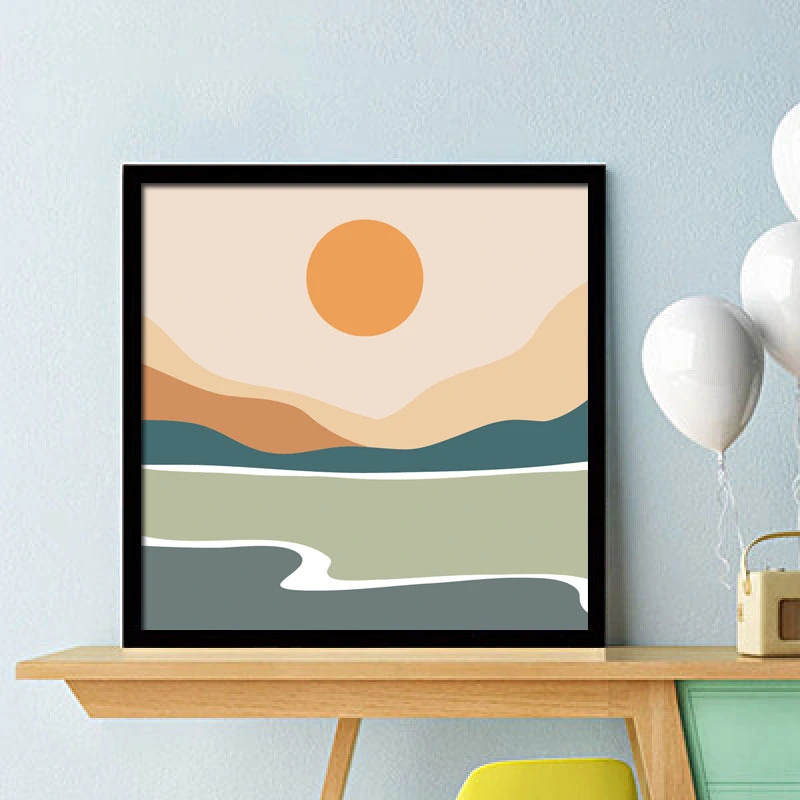 DIY Paint Tropical Scenery Pattern Acrylic Paint Children Digital Oil Painting with Frame for Livingroom Bedroom Decor 11 Square, 20x20/7.9x7.9in, Store in Bags
