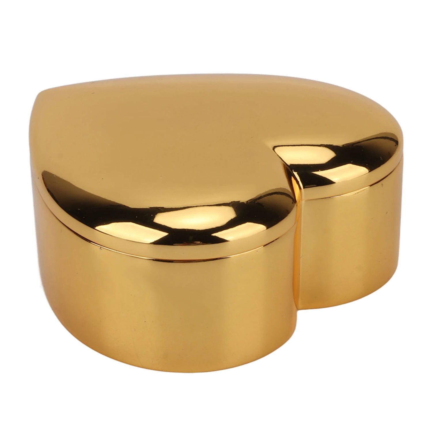 Heart Shaped Jewelry Box Gold Zinc Alloy Metal Polished Finish Velvet Inside Antique Heart Ring Jewelry Organizer for Girls