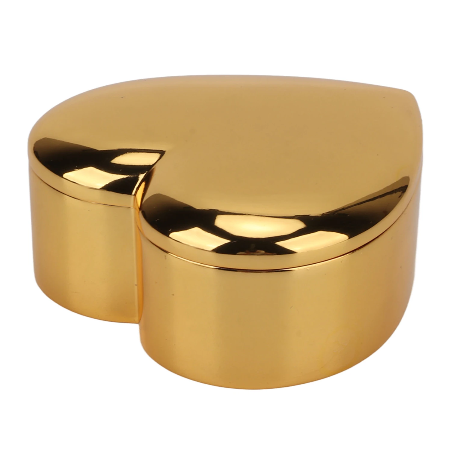Heart Shaped Jewelry Box Gold Zinc Alloy Metal Polished Finish Velvet Inside Antique Heart Ring Jewelry Organizer for Girls