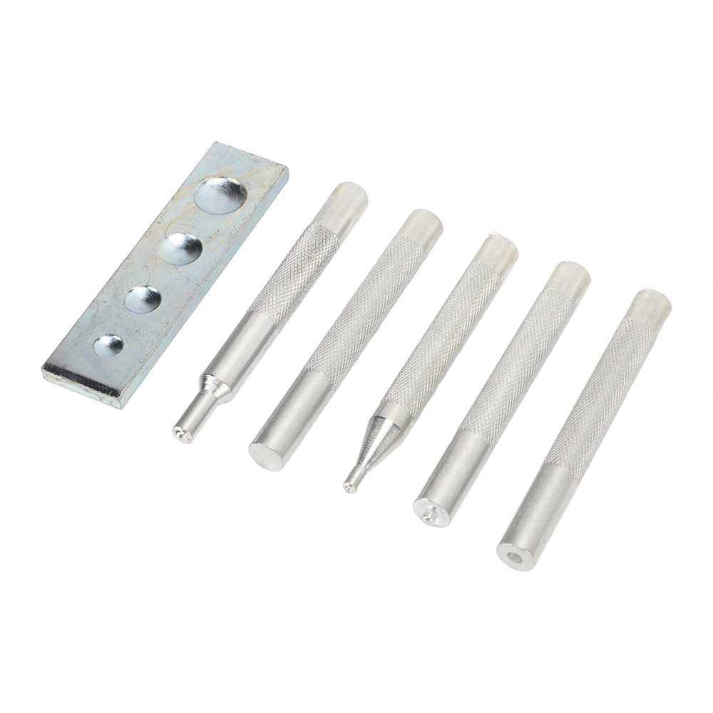 5pcs Snap Rivet Setter Die Punch Snap Kit Large Installation Tool with Base for Punch Hole Install Rivet Button