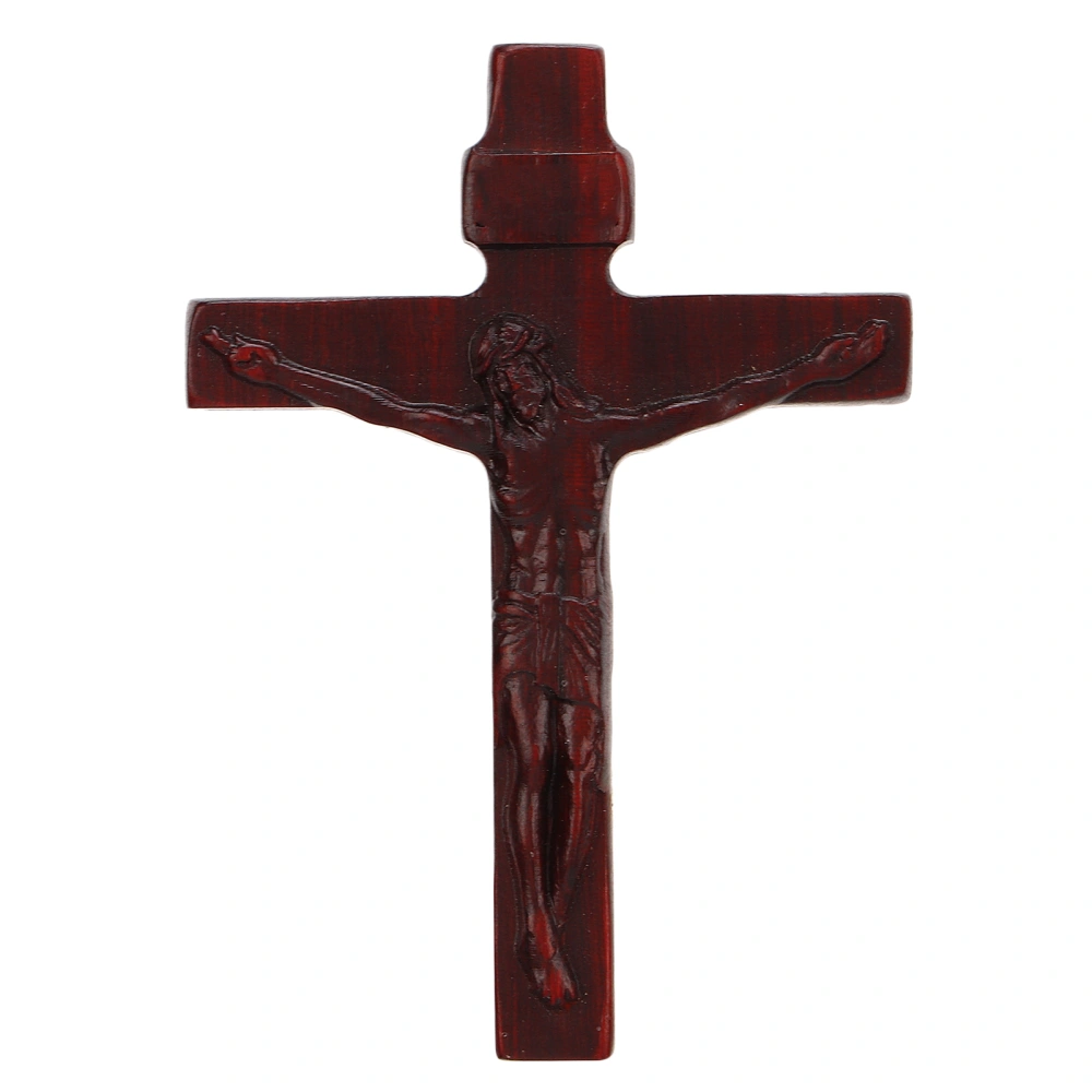 Wooden Cross Pendant Vintage Hand Carved Rosewood Jesus Cross Necklace Pendant Men's Crucifix Pendant Religious Gift