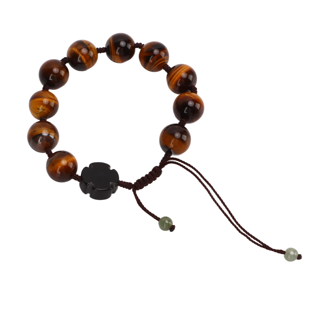 Tiger Eye Stone Bracelet Handcrafted Adjustable Healing Natural Round Beaded Bracelet for Women Men