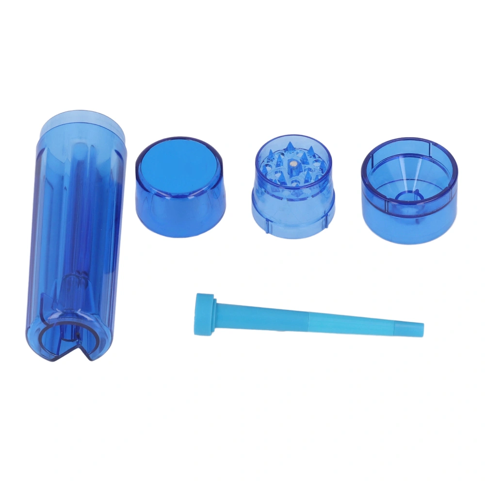 Transparent Herb Grinder Portable Washable Detachable Transparent Cone Loader Herb Spice Storage Grinder Set Blue