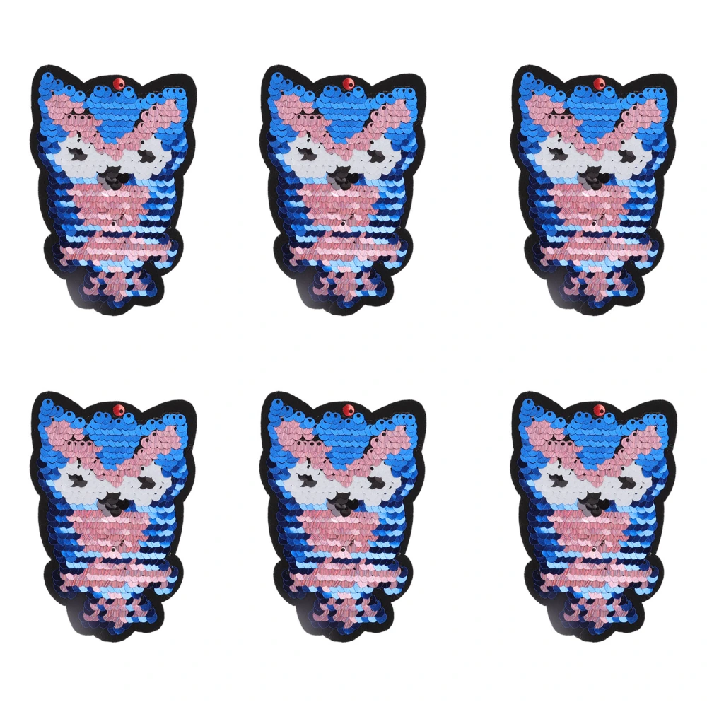 6 Pcs Embroidered Patches Cartoon Sequins Owl Shape Covering Breakages Stains Iron On Patches for DIY Clothing Hats