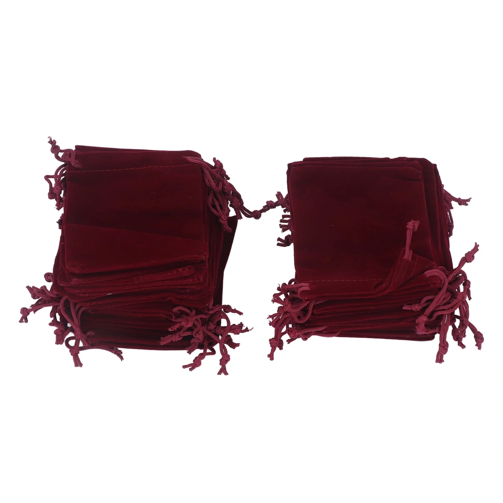 50 Pcs Flannel Jewelry Bags Drawstring Closure 4x6in Flannel Gift Bag for Jewelry Bracelets Watch Storage