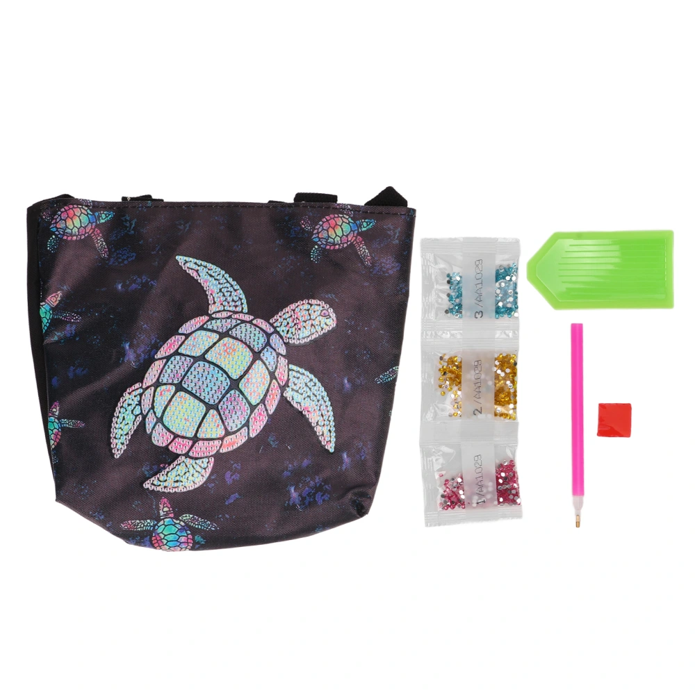 Rhinestone Painting Tote Bag Colorful Turtle Strong Stickiness Upgraded Rhinestones DIY Rhinestone Painting Bag for Craft