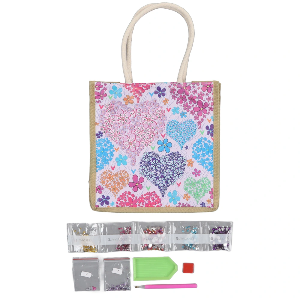 Rhinestone Painting Handbag Pressure Relief Foster Patience Bright Colors 5D Rhinestone Shoulder Bag for Kids Adults