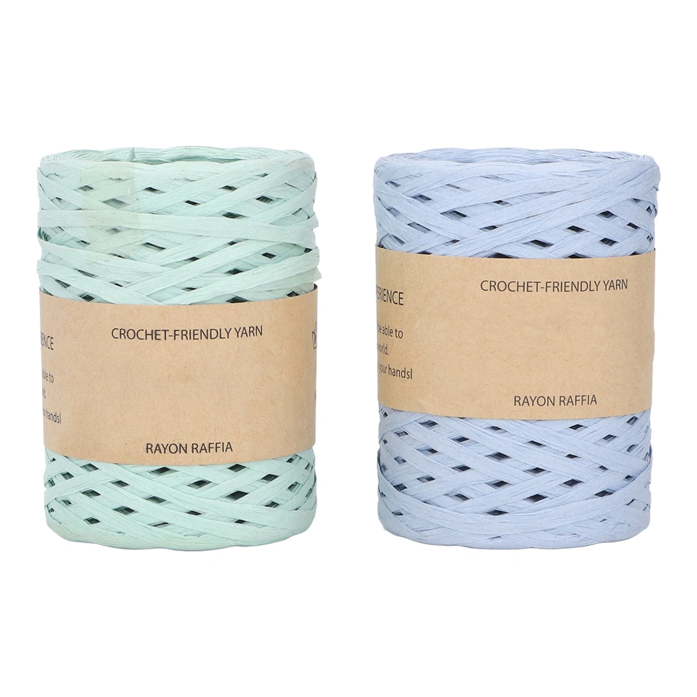 2pcs Raffia Ribbon 164 Yard DIY Handcraft Raffia Yarn Eco Friendly Degradable Recyclable Raffia Twine for Hat Handbag