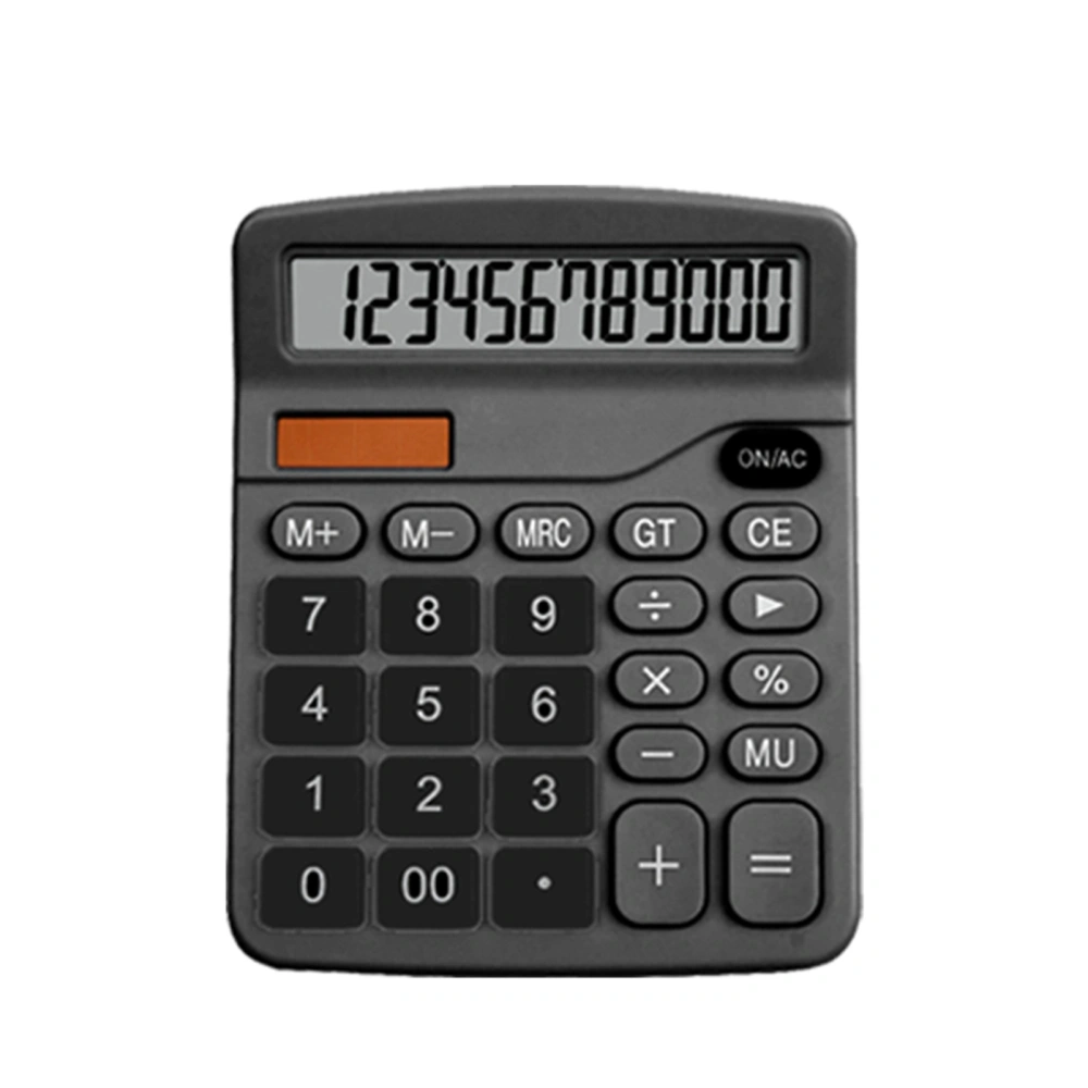 Desktop Calculator Standard 12 Digit Solar and Battery Dual Power Students Calculator for Office School Home Business Black