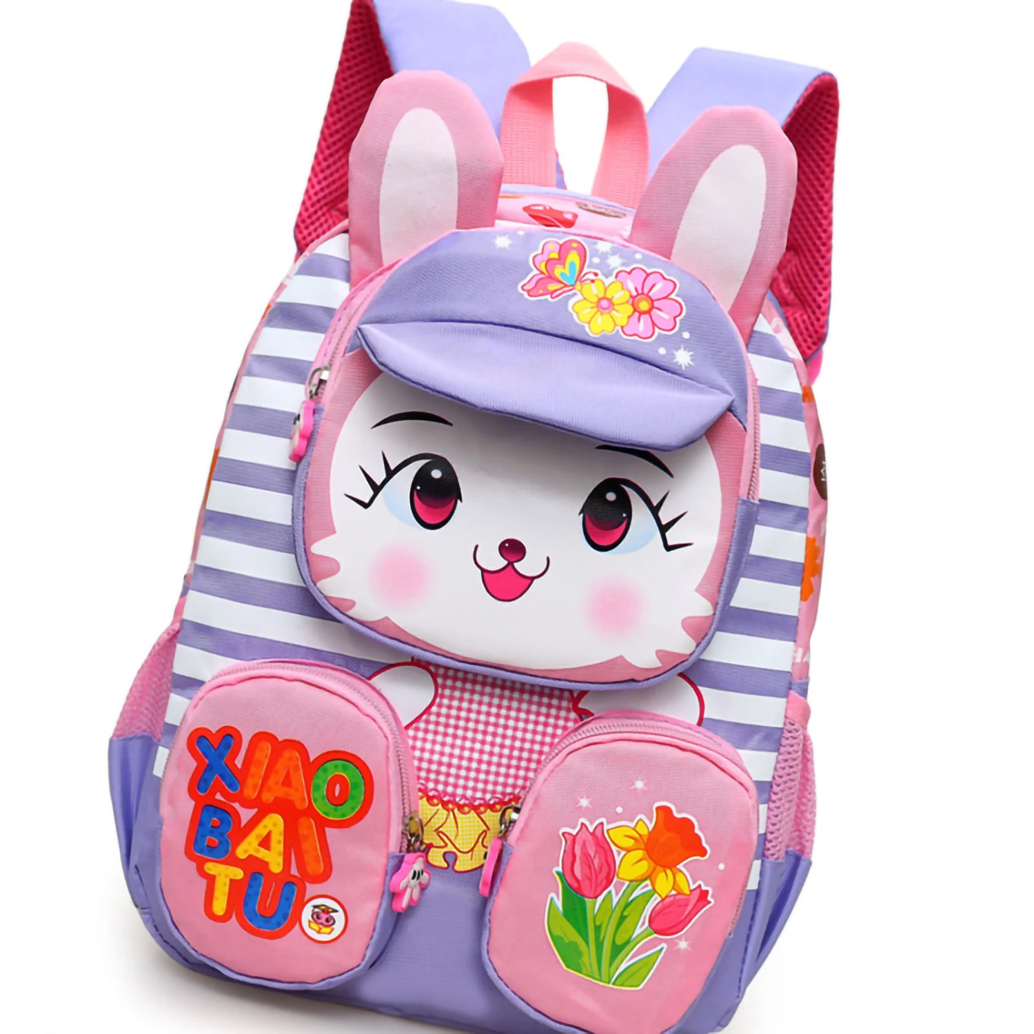 Kindergarten Backpack for Girls Cute Cartoon Large Space Preschool Backpack for Kid Toddler Gift Purple