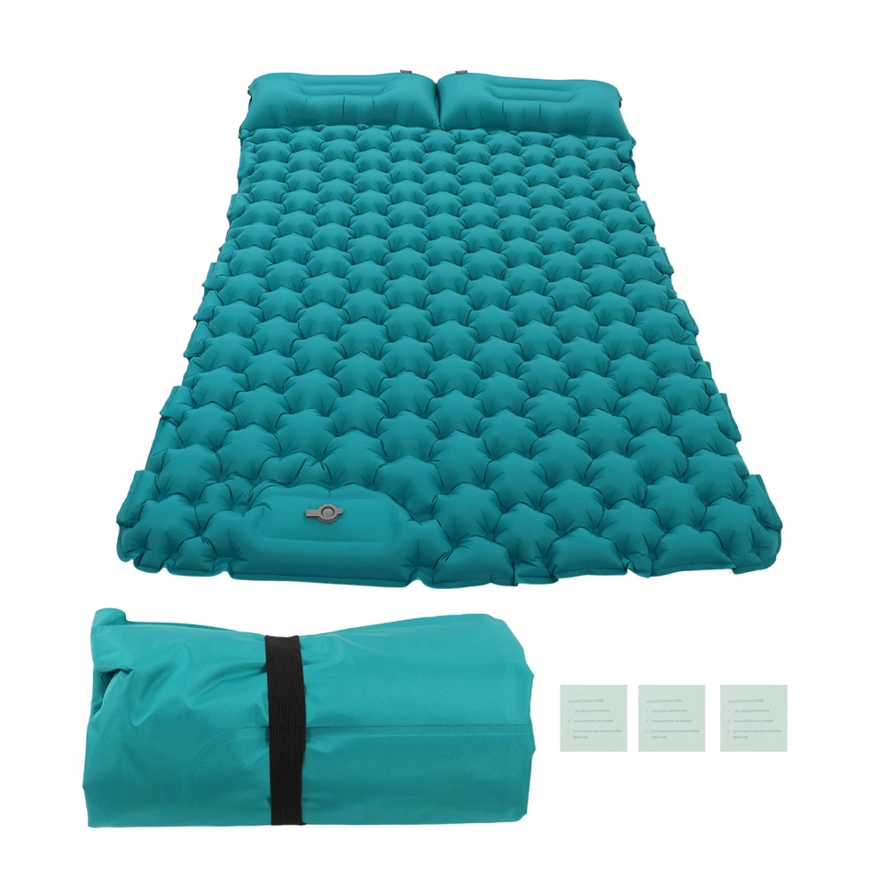 Inflating Sleeping Pad Ergonomic Foot Operated Inflatable Sleeping Pad with Storage Bag for Office Outdoor Camping Use Blue