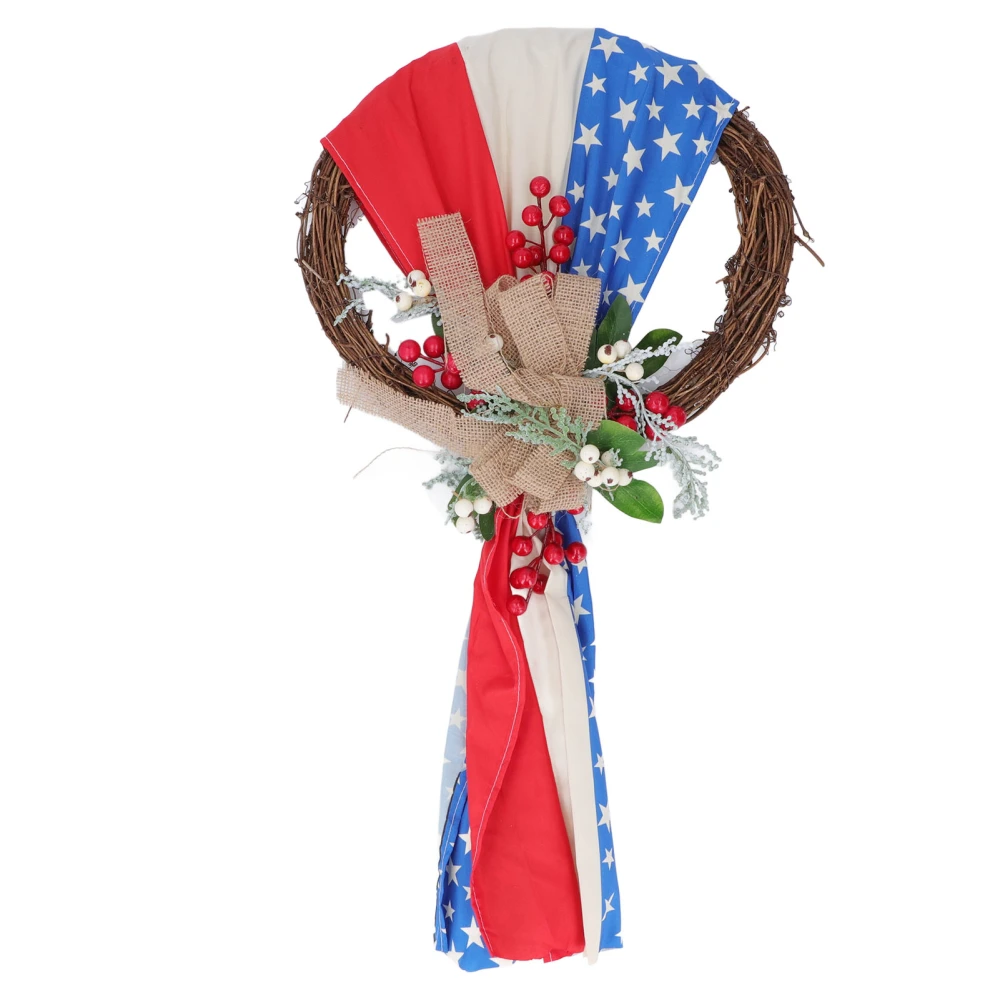 Patriotic Wreath Bright Vivid Colors Durable Material Wide Application 4th of July Wreath for Party Bedroom Garden