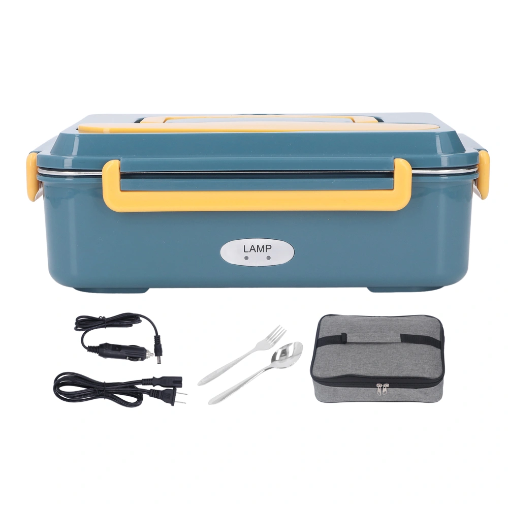 Electric Lunch Box 304 Stainless Steel Water Free Pluggable Dark Green Leakproof Portable Office Car Heated Lunch Box US Plug 110V