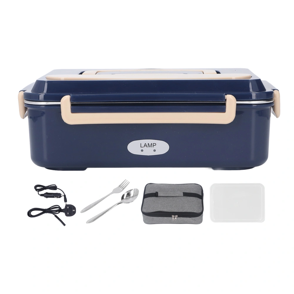 Electric Lunch Box 304 Stainless Steel Waterless Long Lasting Freshness Heated Lunch Box with Portable Handle 2 Grids UK Plug 220V