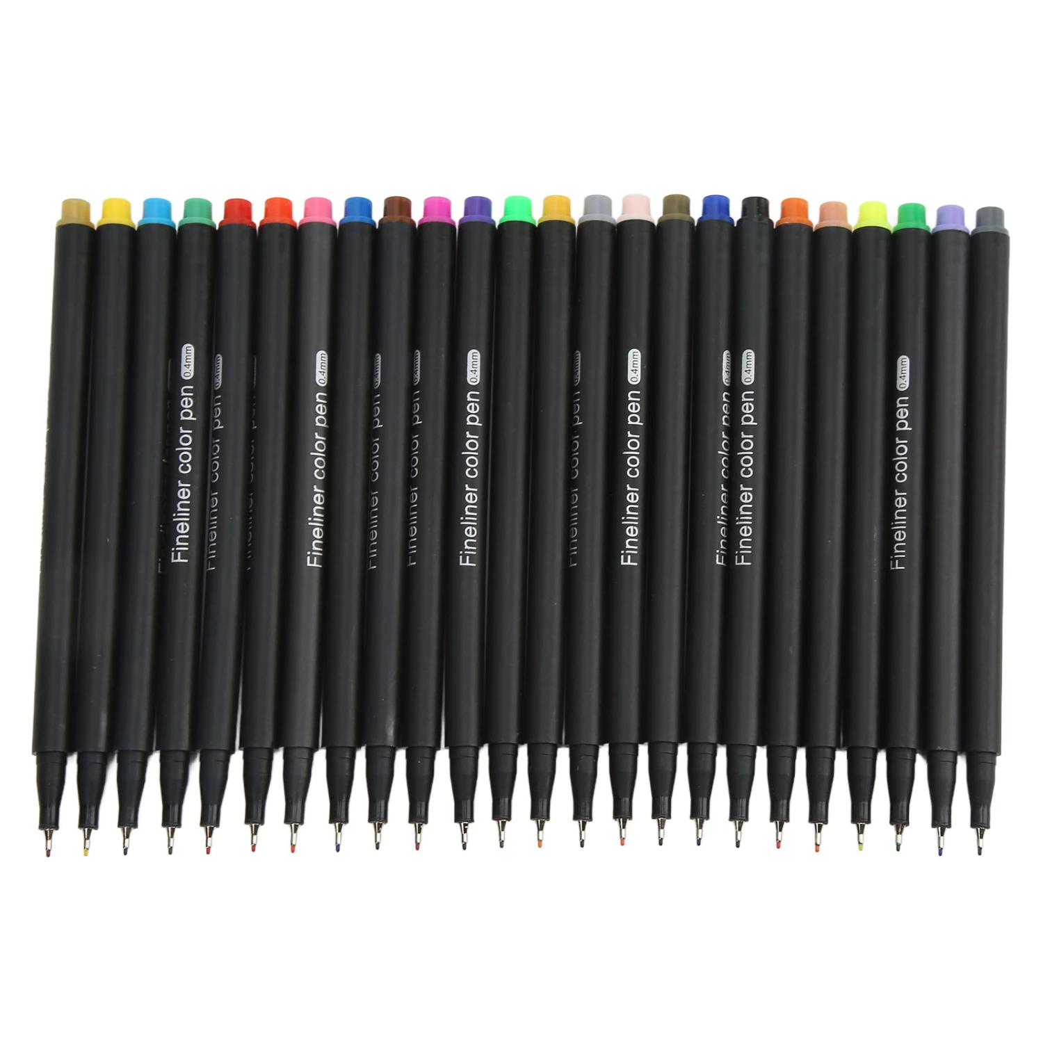 24 Fineliner Color Pens Set 0.4mm Thin Tip 24 Colors Watercolor Design Micro Line Pens Precise Control Marker Pens