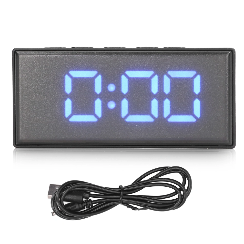 Digital Clock Energy Saving Backlight LED Mirror Digital Display Electronic Alarm Clock for Dormitory Home Bedroom Blue