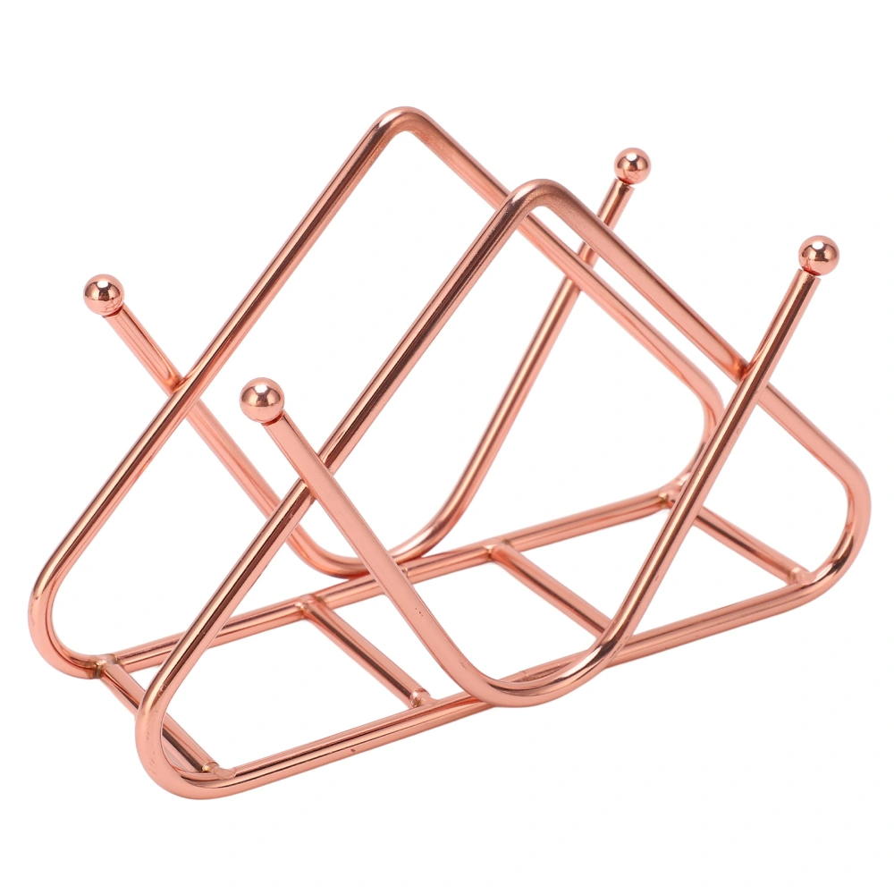 Napkin Holder Iron Art Vertical Style V Shape Large Capacity Bottom Thickening Widening Design Paper Holder Rose Gold