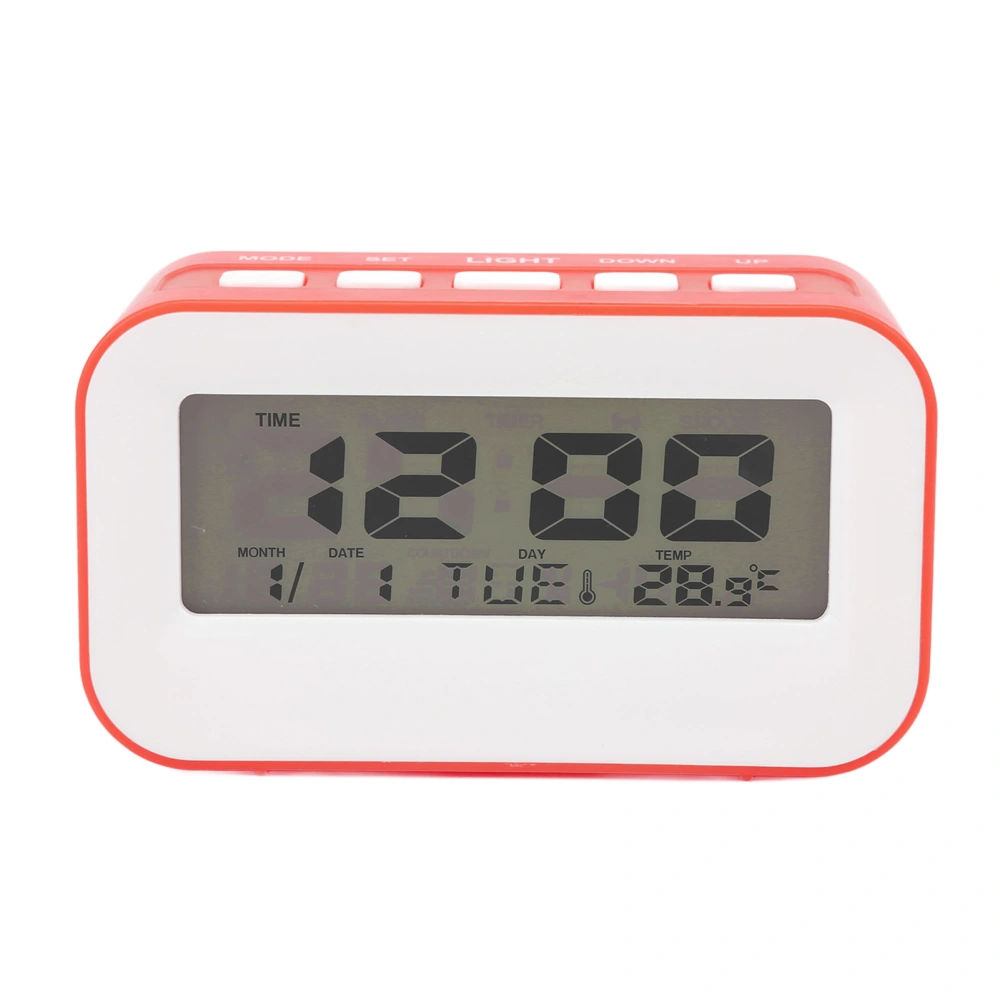 LCD Kids Alarm Clock Backlight Musical Alarms Countdown Timer Function Birthday Reminder Digital Alarm Clock Red