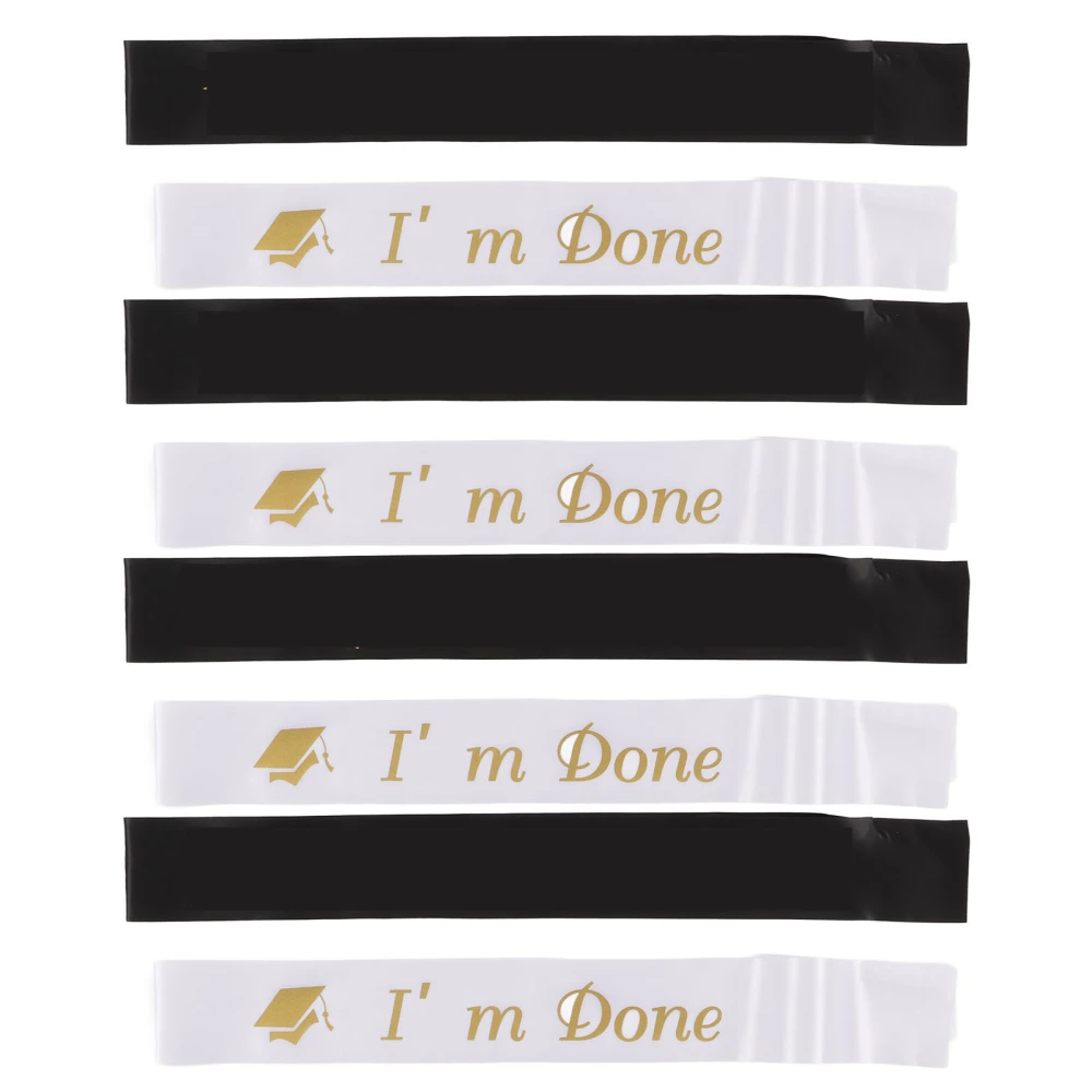 4 Sets Graduation Stole with Gold Glitter Letter Good Decoration Simple Graduation Sashes Set for Home School Party