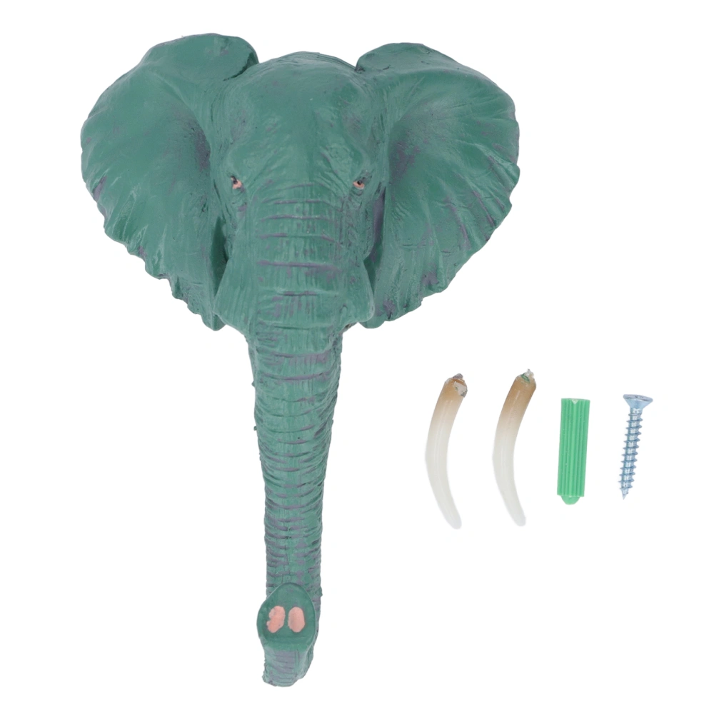 Elephant Head Single Wall Hook American Retro Style Lifelike Details Animal Shaped Coat Hat Hook for Entrance Office Hotel