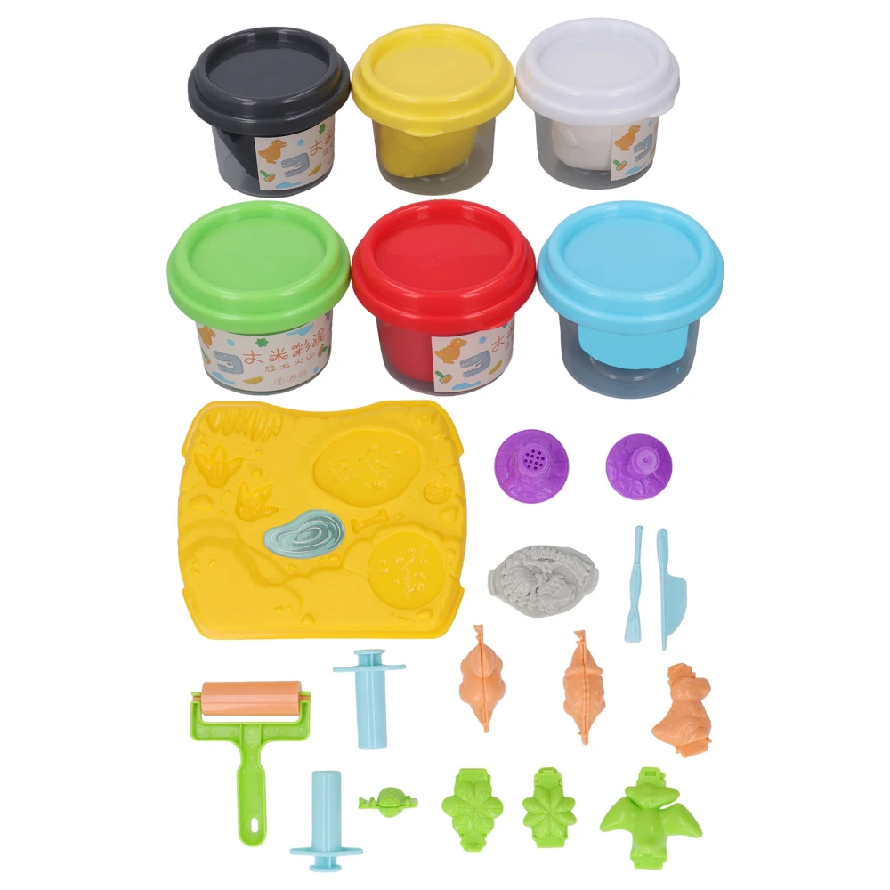 Modeling Clay Delicate Soft Elastic Dinosaur Volcano Mould Air Dry Rice Color Clay Tool Set Non Toxic Safe for Kids