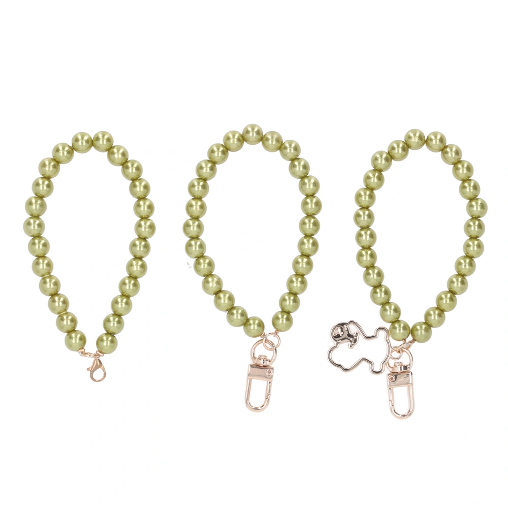 3Pcs Pearl Phone Chain Various Styles High Gloss Fine Polishing Pearl Hand Wrist Lanyard with Metal Buckle for Decor