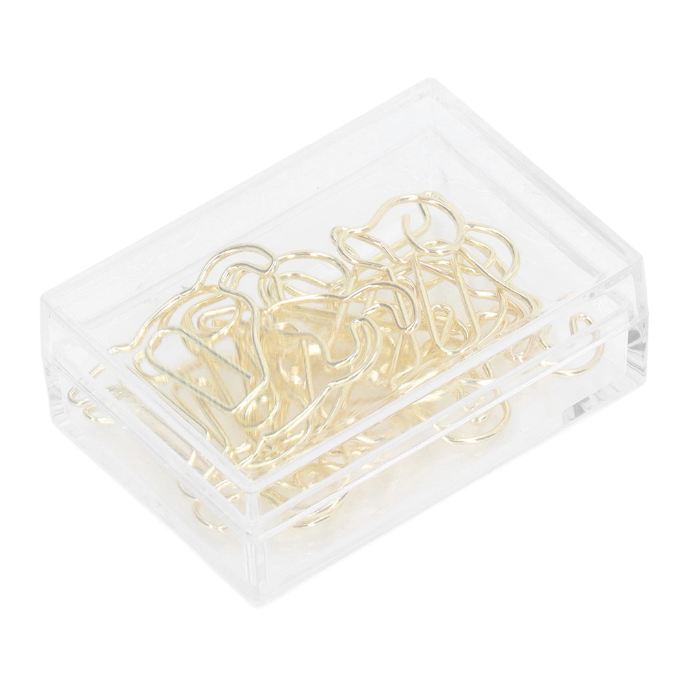 100Pcs Gold Paper Clips Metal Rustproof Plating Process Gold Fadeless Widely Used Cute Paper Clips for Files Paper Dog