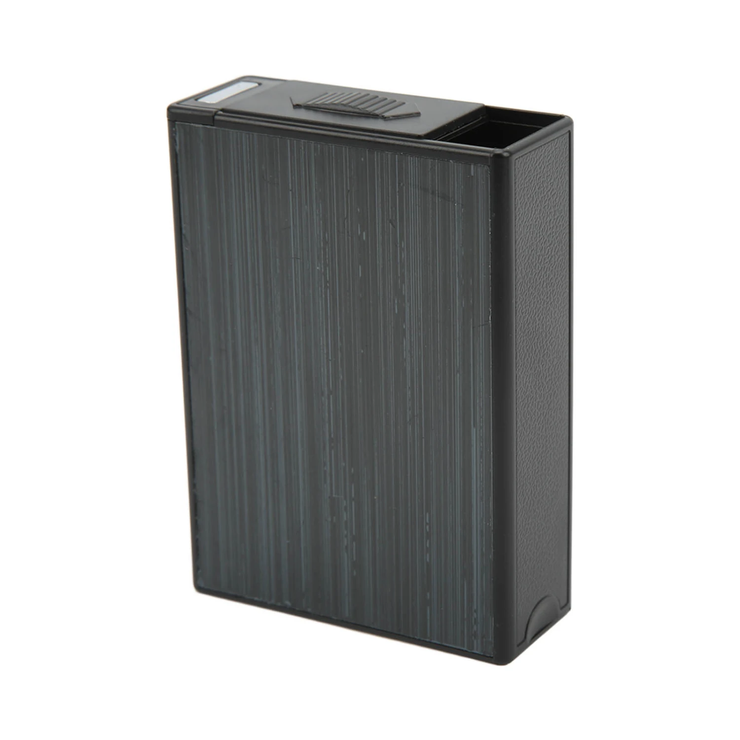 Cigarette Case Portable Black Brushed Matte Finish USB Charging Cigarette Storage Box with Lighter